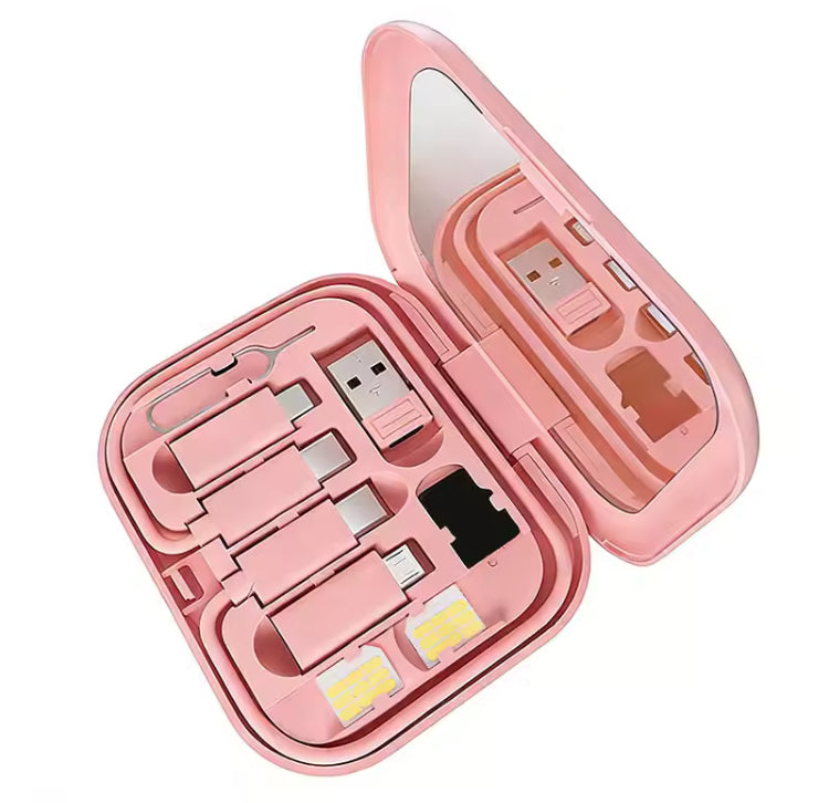6-in-1 Data Cable Storage Box with 60W Fast Charger & Phone Holder