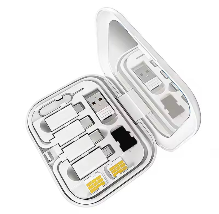 6-in-1 Data Cable Storage Box with 60W Fast Charger & Phone Holder